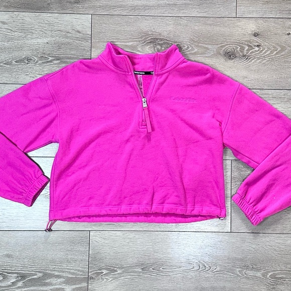 Calvin Klein Performance Hot Pink Cropped 1/4 Zip - Picture 3 of 14
